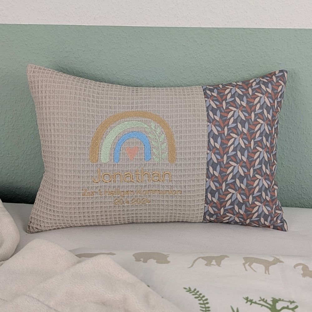 Kommunionskissen -Regenbogen- 25 cm x 40 cm und Dekostoff