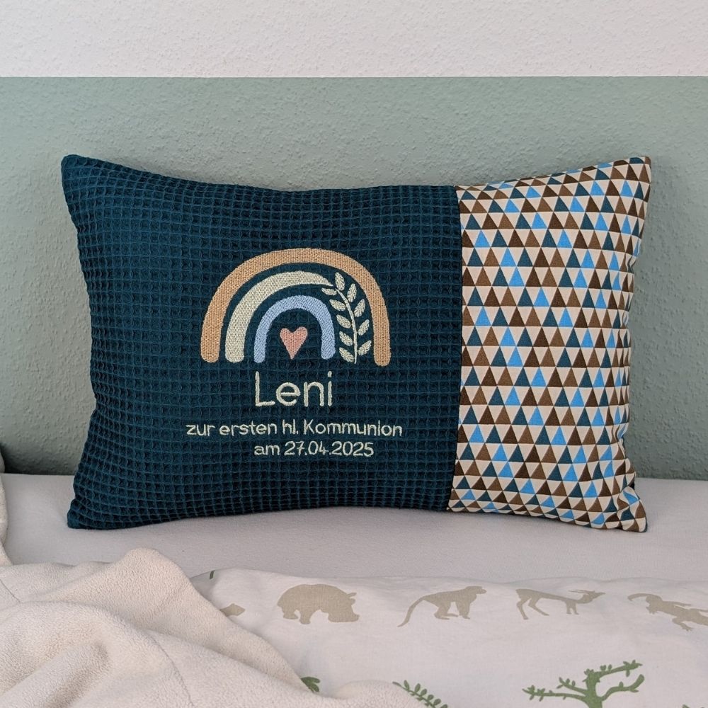 Kommunionskissen -Regenbogen- 25 cm x 40 cm und Dekostoff
