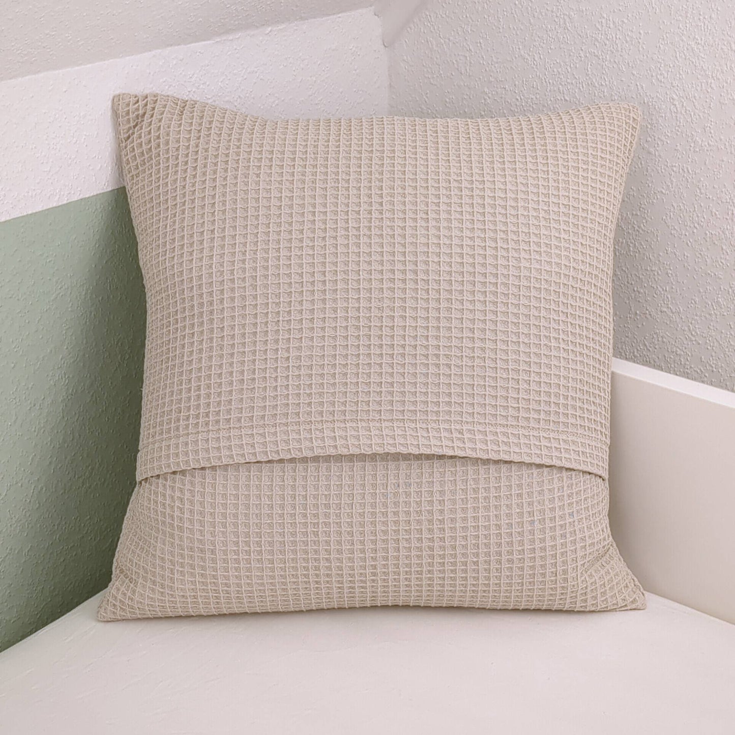 Kissen mit Hotellverschluss aus Baumwollstoff in creme