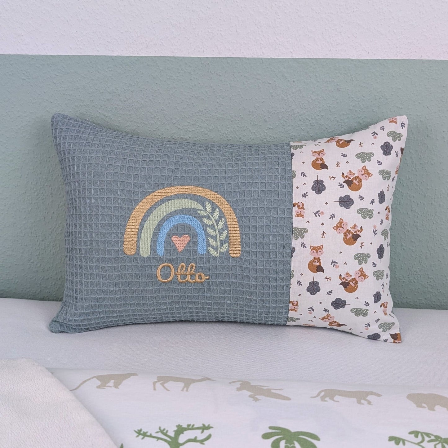 Kissen -Regenbogen- 25 cm x 40 cm und Dekostoff