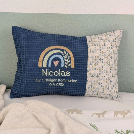 Kommunionskissen -Regenbogen- 25 cm x 40 cm und Dekostoff