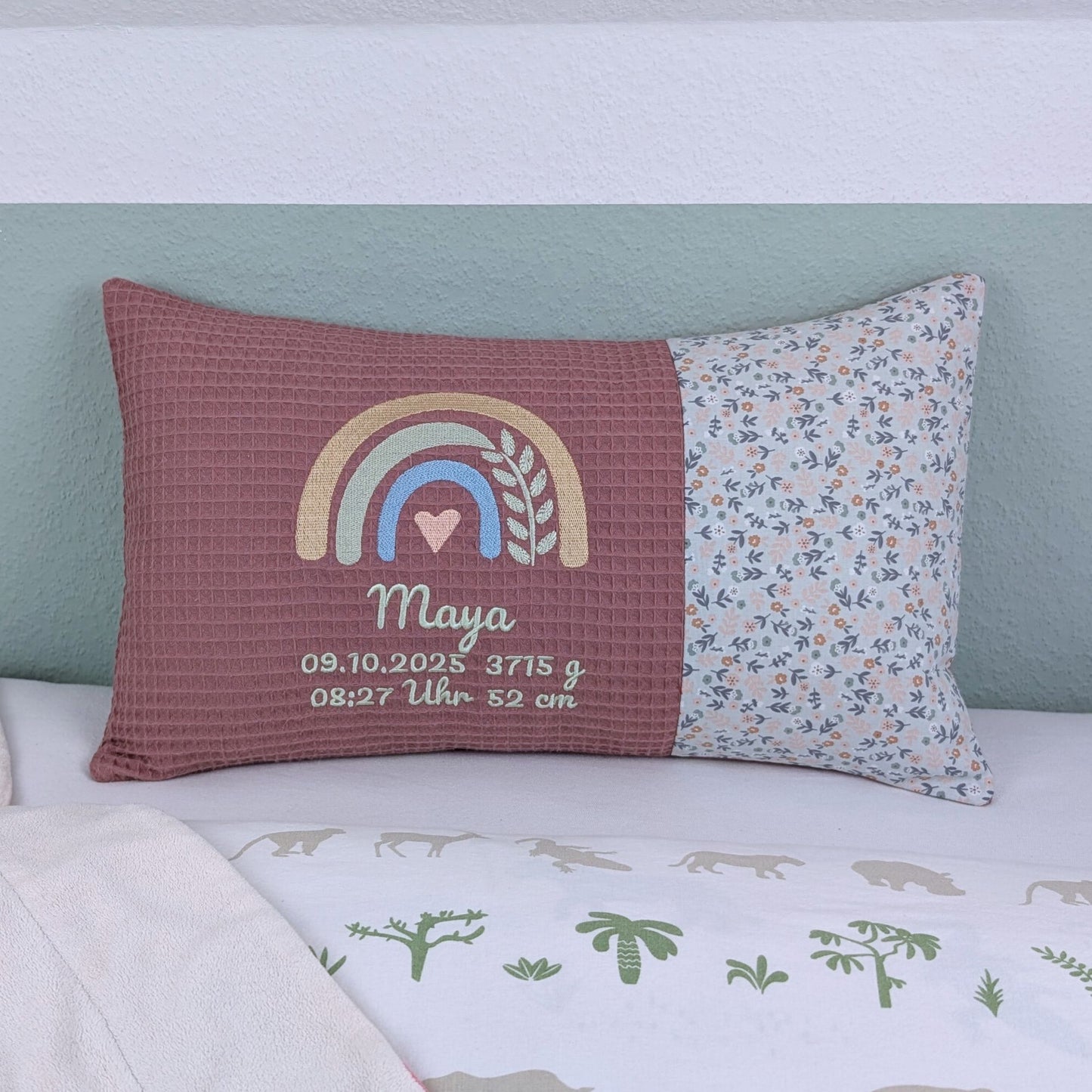 Kissen -Regenbogen- 30 cm x 50 cm und Dekostoff