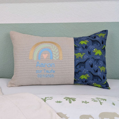 Taufkissen -Regenbogen- 30 cm x 50 cm und Dekostoff mit Taufspruch