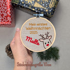 Stickrahmenbild -Mein erstes Weihnachten Rentier-